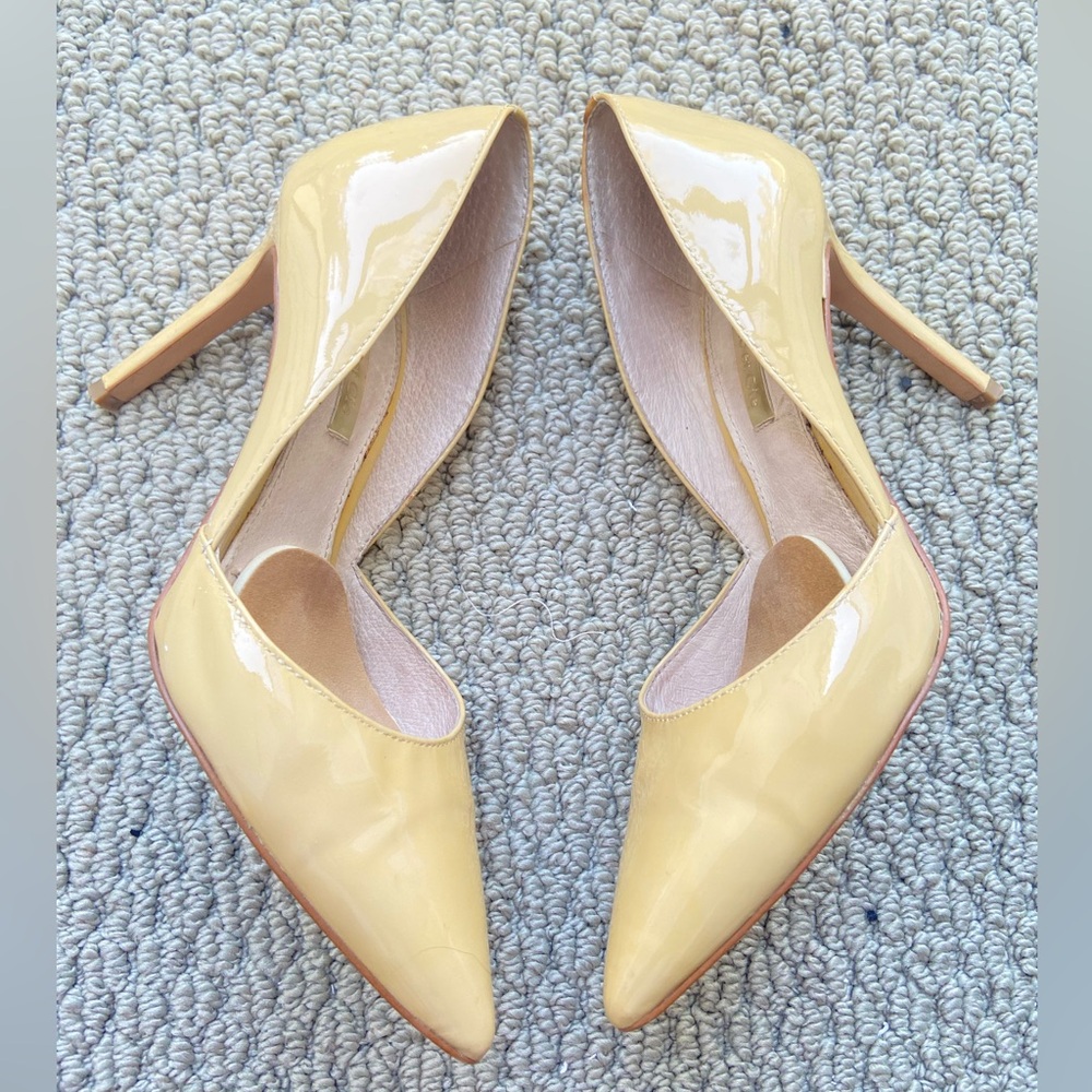 Elegant Nude Patent Leather Heels